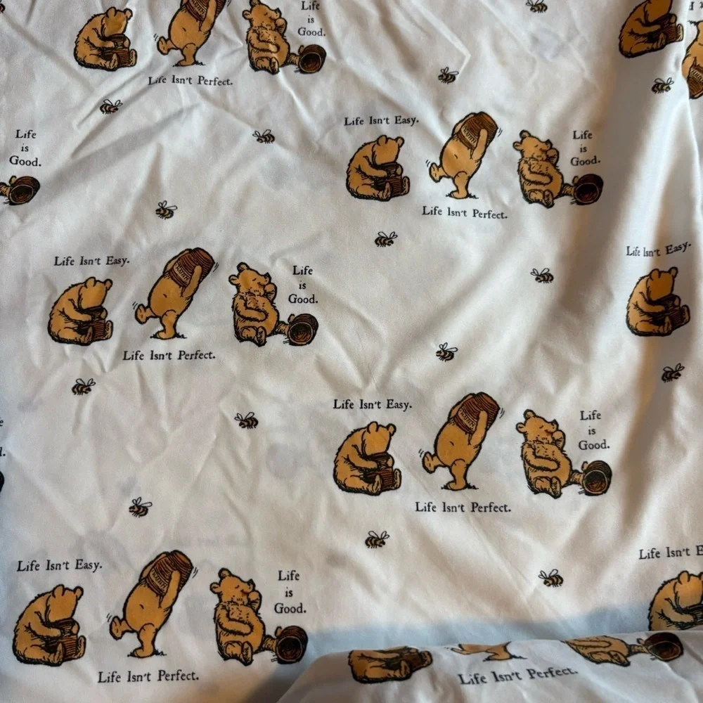 Disney Winnie the Pooh Sheet Set Berkshire Blanket Life is Good Twin Classic